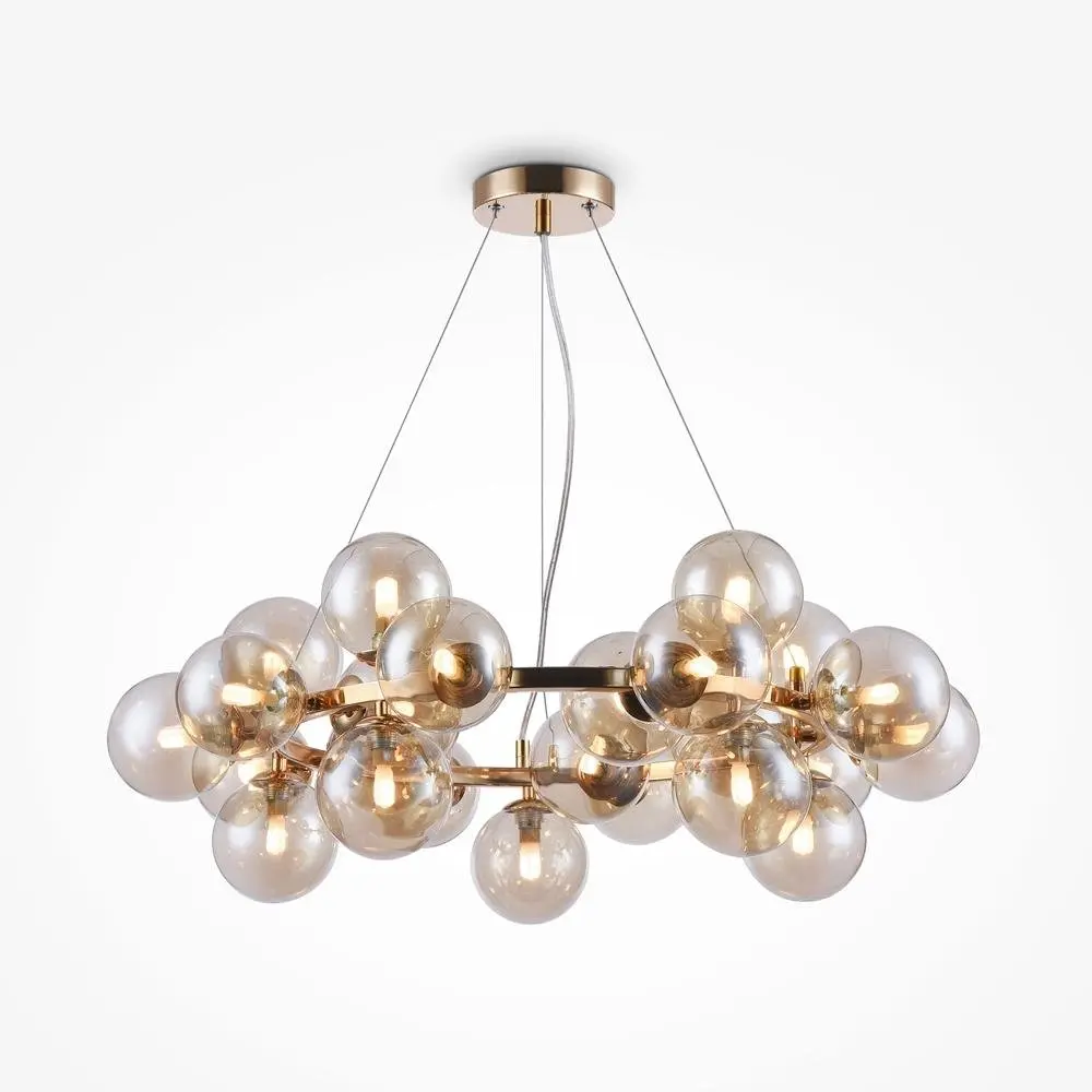 M MOD548PL-25G Závěsné svítidlo Dallas 28W jantarové sklo kov designové - MAYTONI