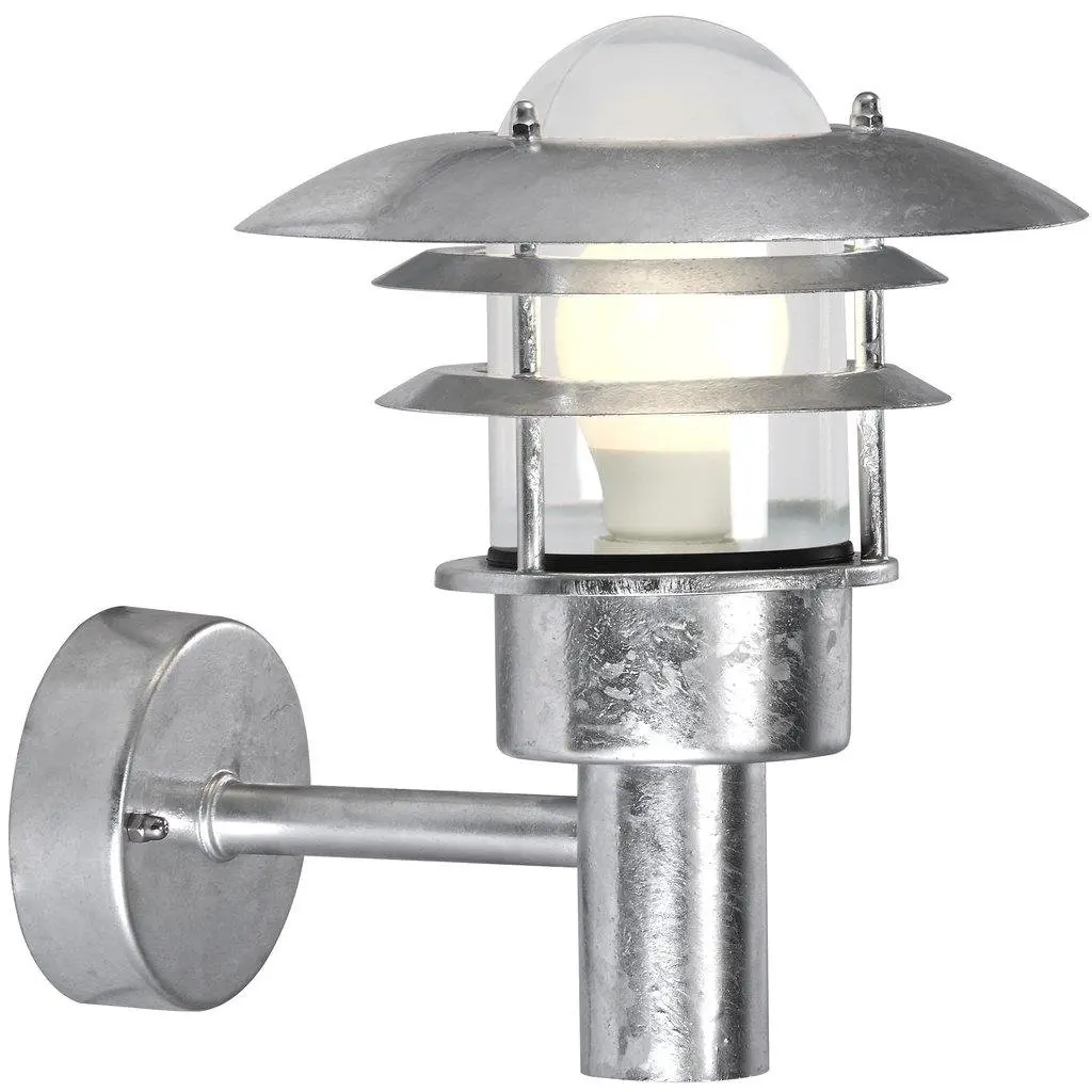 NOR 71431031 Venkovní nástěnné svítidlo Lønstrup 22 1x60W E27 galvanizovaná čirá - NORDLUX