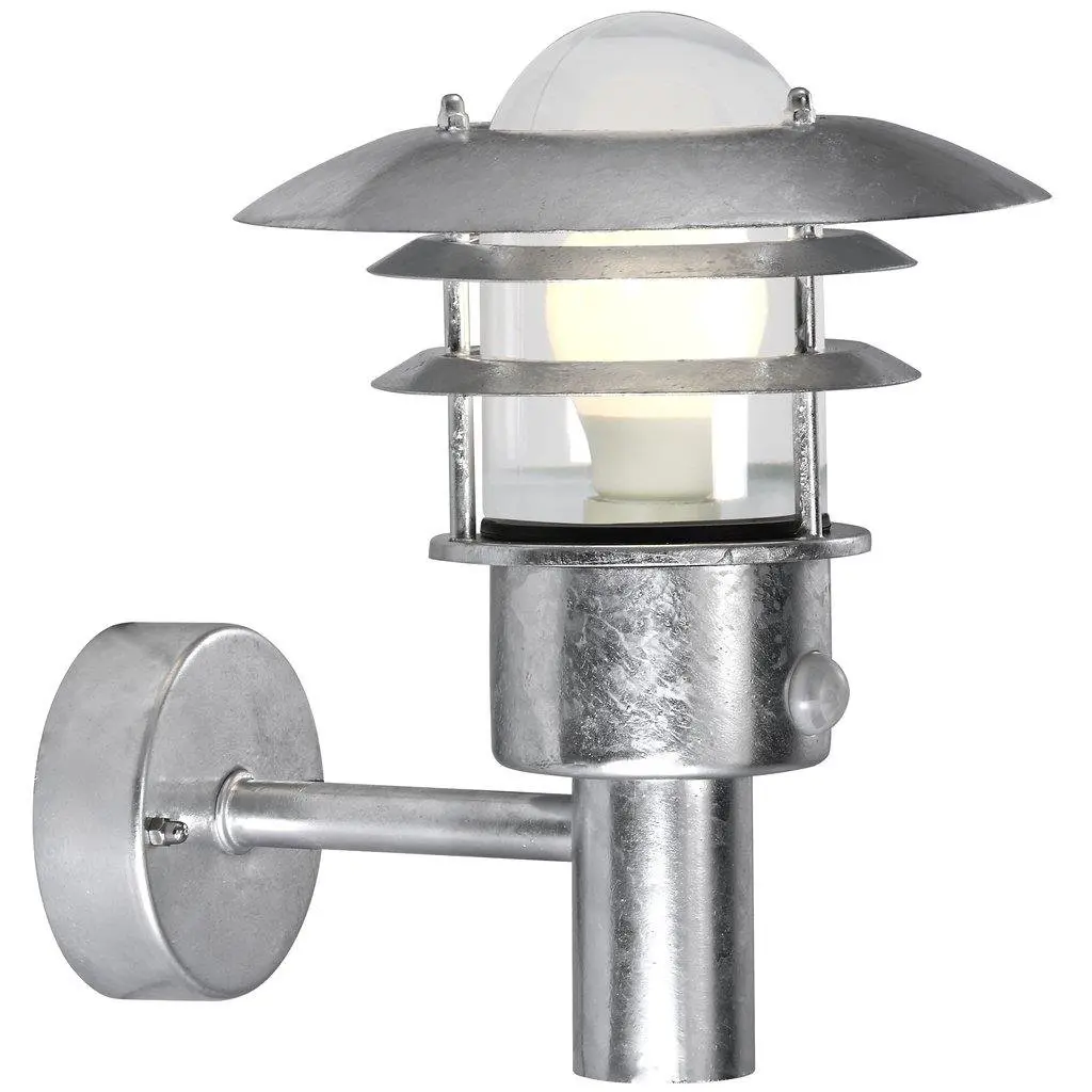 NOR 71432031 Venkovní nástěnné svítidlo Lønstrup 22 Sensor 1x60W E27 galvanizovaná čirá - NORDLUX