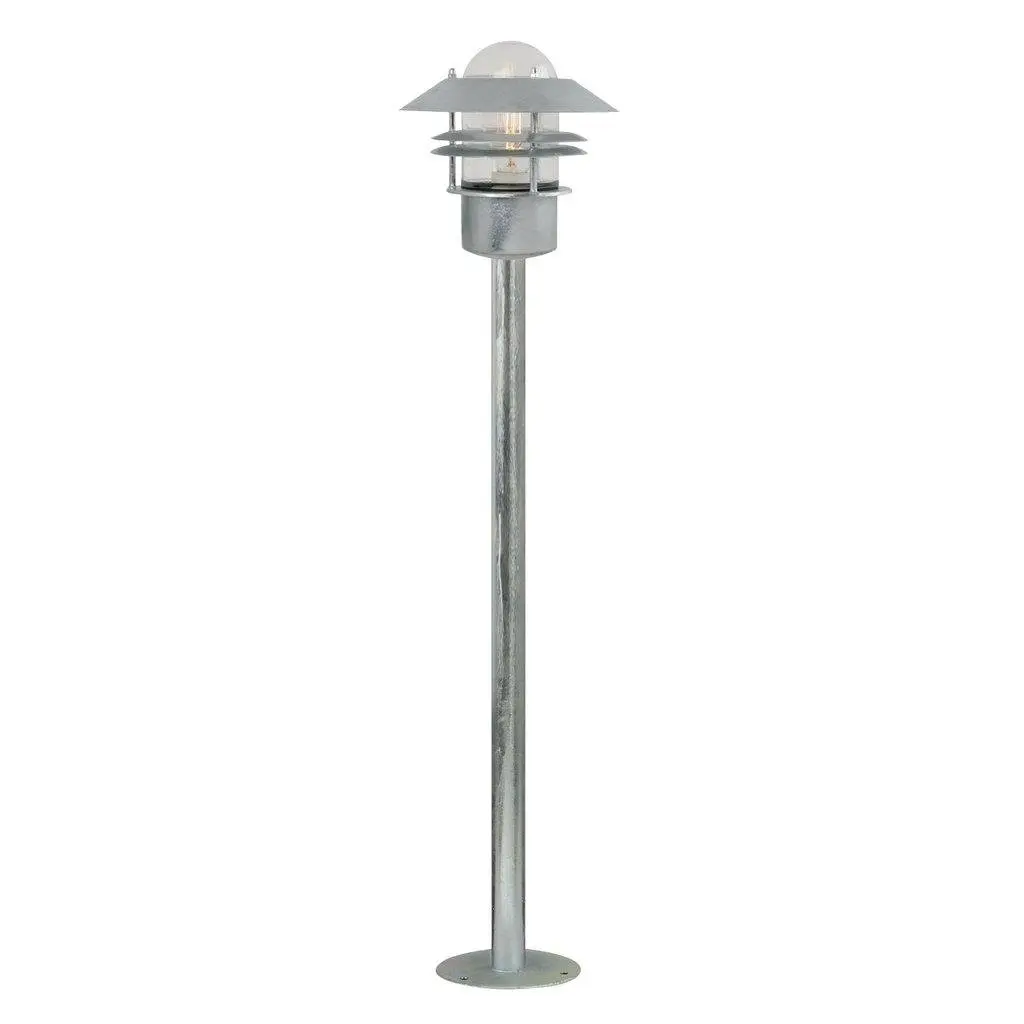 NOR 25078031 Venkovní sloupkové svítidlo Blokhus 1x60W E27 galvanizovaná čirá - NORDLUX
