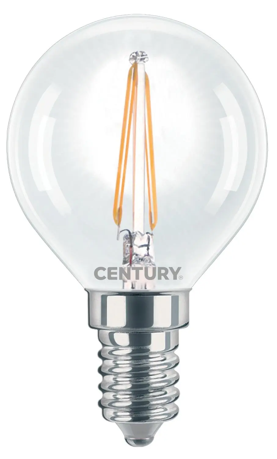 CEN INH1G-021427 LED FILAMENT MINI GLOBE ČIRÁ 2W E14 2700K 245Lm 360d 45x76mm IP20  - CENTURY