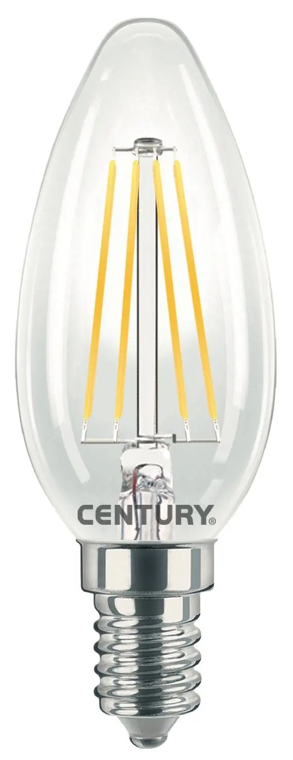 CENTURY LED FILAMENT SVÍČKA ČIRÁ 6W E14 4000K 806Lm 360d 35x98mm IP20 CEN INM1-061440