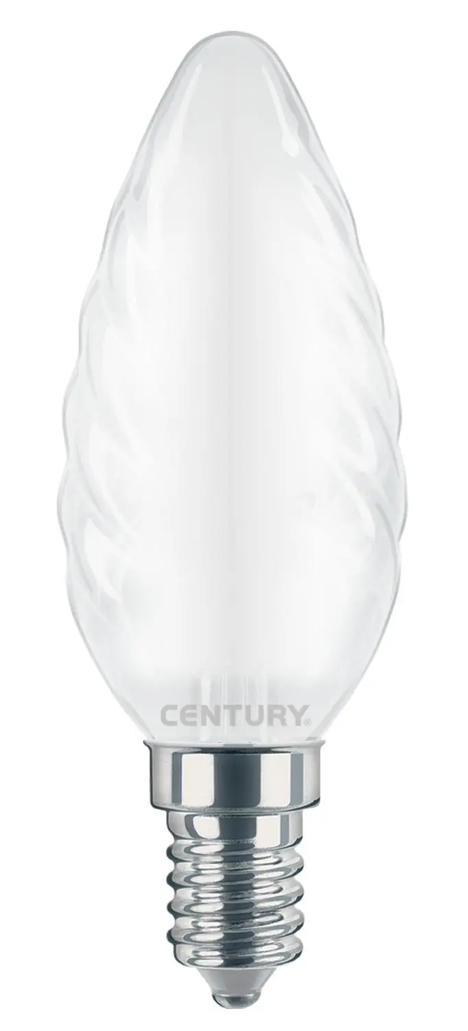 CENTURY LED FILAMENT SVÍČKA TWIST SATÉN 4W E14 3000K 470Lm 360d 35x97mm IP20 CEN INSTOR-041430