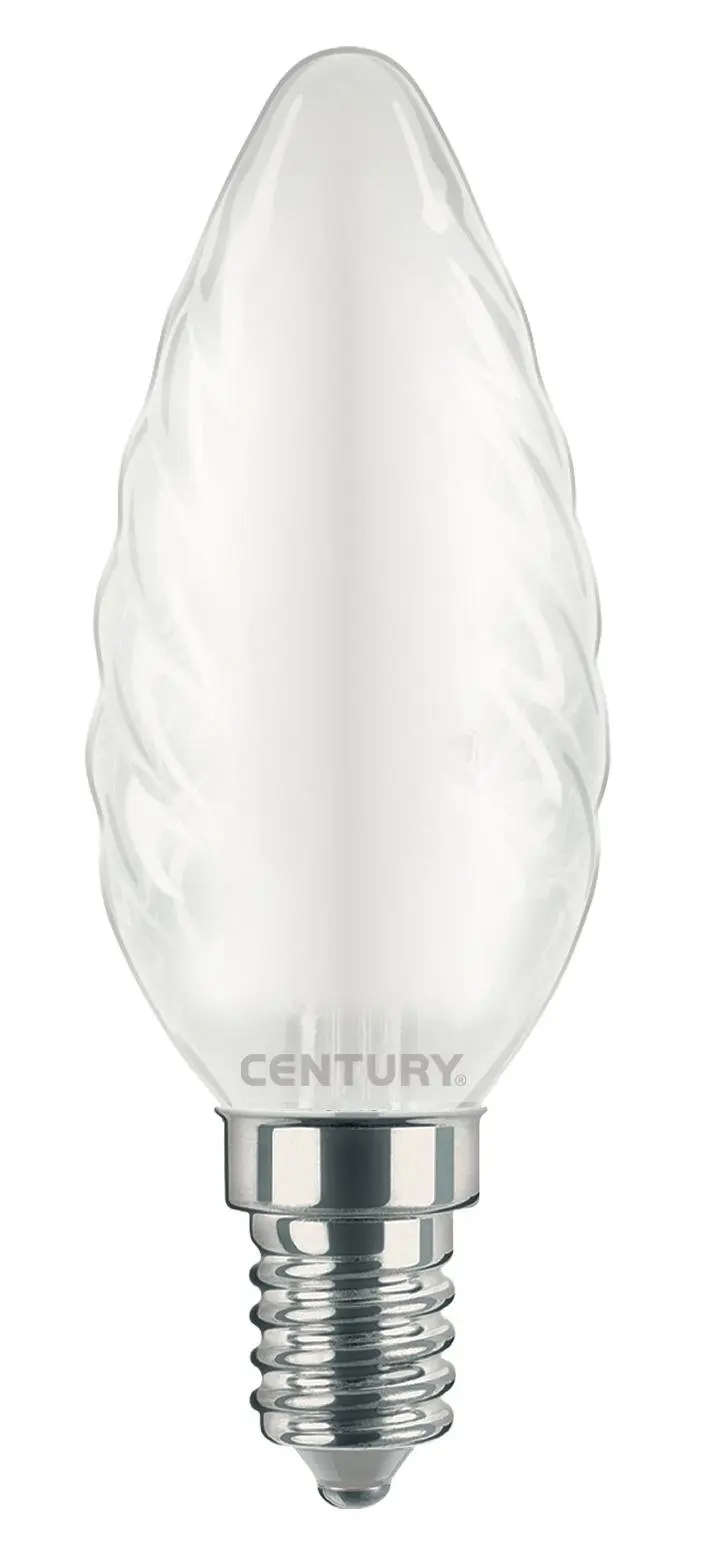 CEN INSTOR-041460 LED FILAMENT SVÍČKA TWIST SATÉN 4W E14 6000K 470Lm 360d 35x97mm IP20  - CENTURY