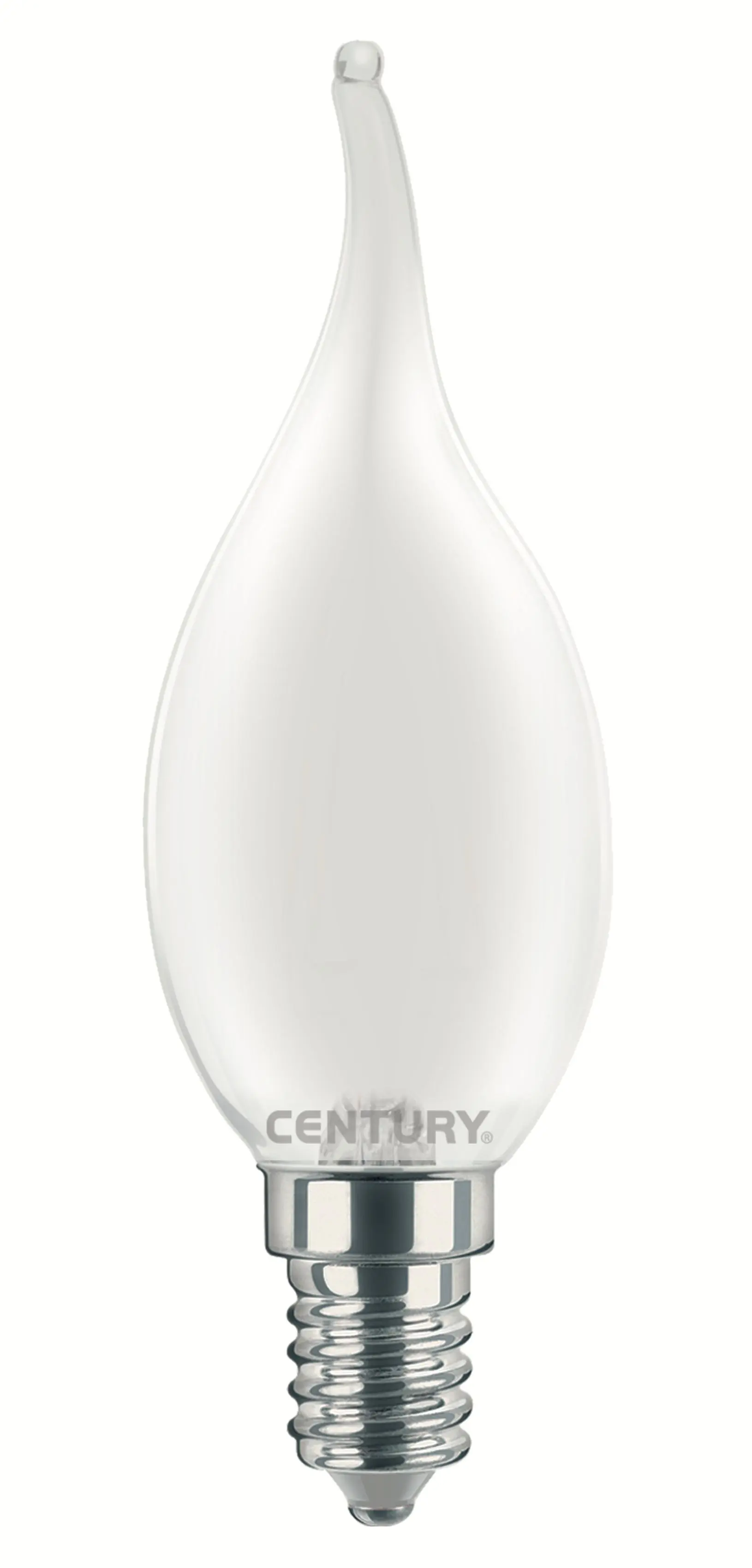 CEN INSM1C-041440 LED FILAMENT SVÍČKA PLAMEN SATÉN 4W E14 4000K 470Lm 360d 35x118mm IP20  - CENTURY