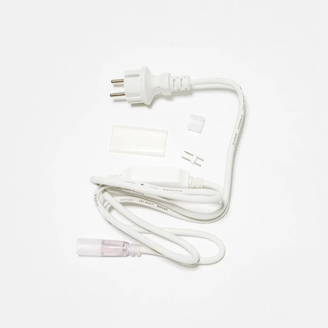 DecoLED Napájecí kabel pro D-TYP jednostranný LED Neon, IP67, 1,5 m, bílý DDNAC01