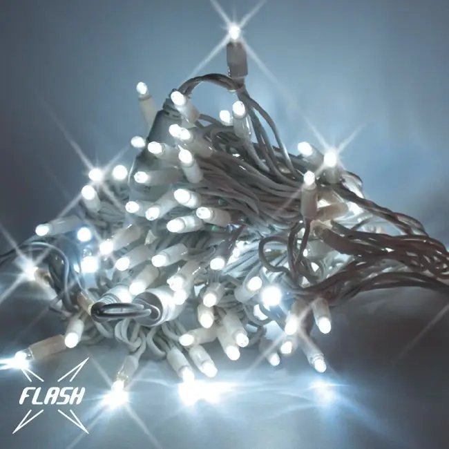 DLED SFNX020 DecoLED LED vánoční řetěz - 20 m, 120 ledově bílých diod s FLASH, bílý kabel SFNX020