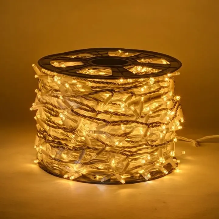 DLED SFNX0110W DecoLED LED světelný řetěz, 100m, teple bílá s FLASH efektem, 1000 diod, bílý kabel SFNX0110W