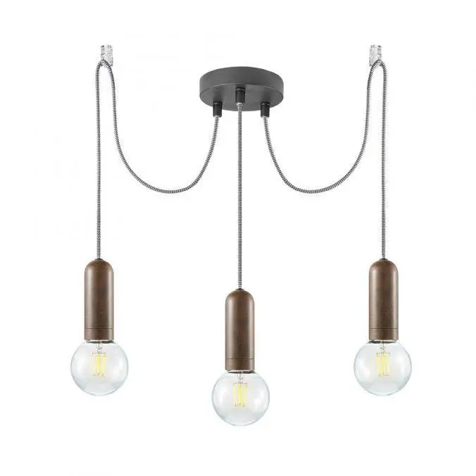 JUST LIGHT LEUCHTEN DIRECT Závěsné svítidlo, 3-ramenné, barva rzi, moderní vintage LD 14776-48
