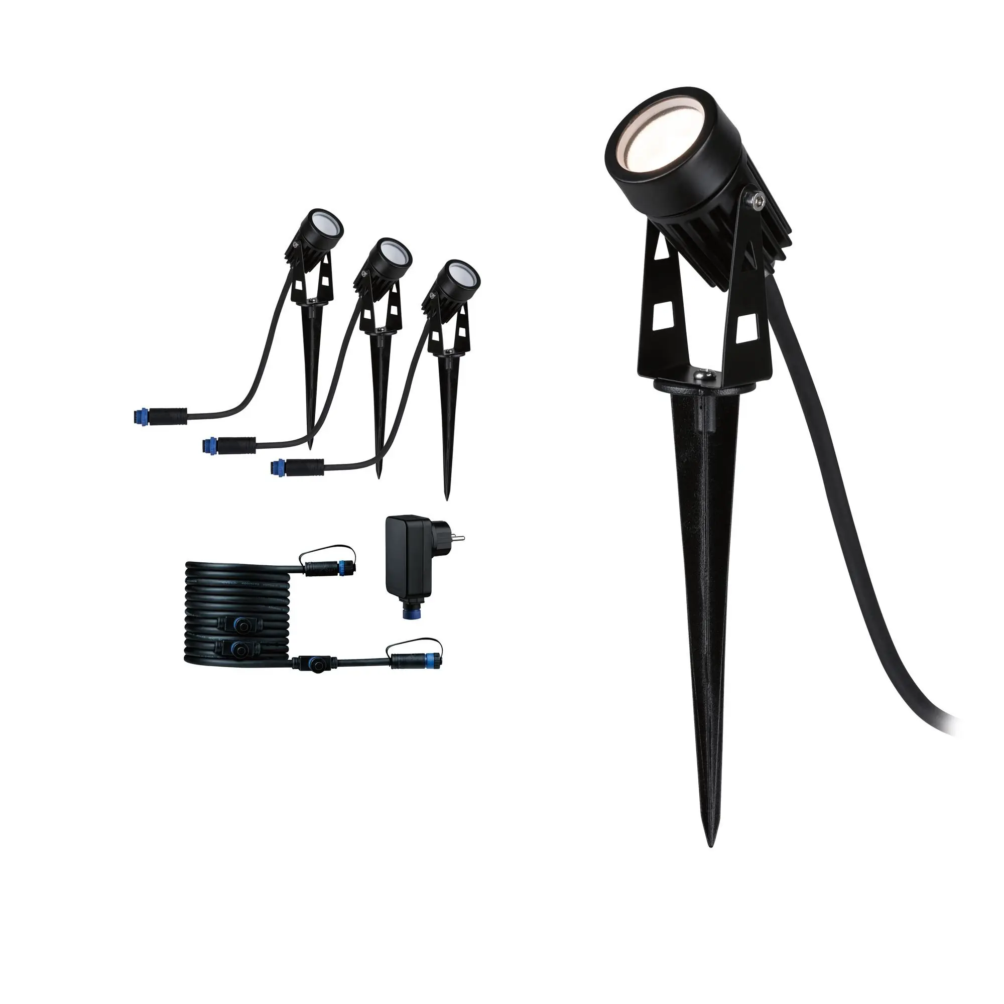P 94373 Plug & Shine základní sada bodové svítidlo IP65 3,5W teplá bílá vč. kabel, Trafo a spot - PAULMANN