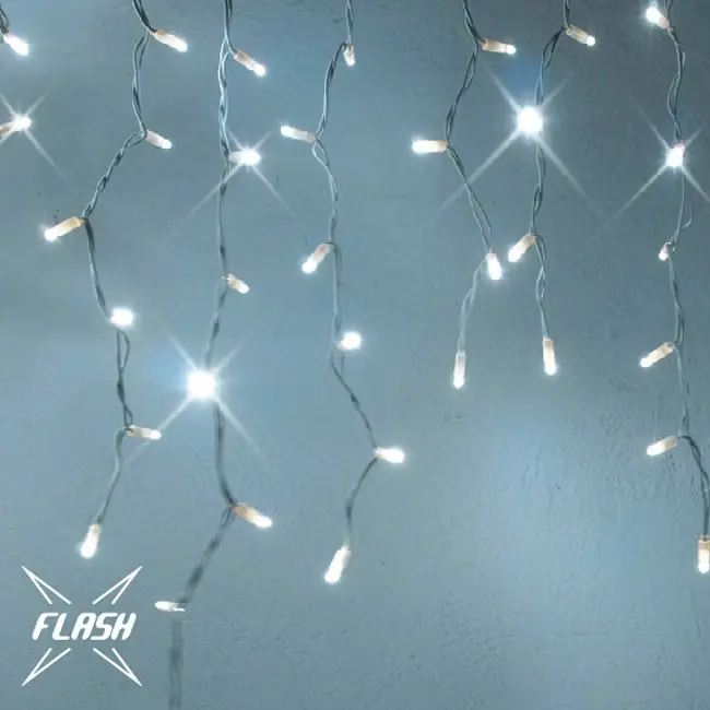 DLED IFNX0309 LED světelné krápníky, FLASH, 3x1m, ledově bílá, 174 diod, IP67