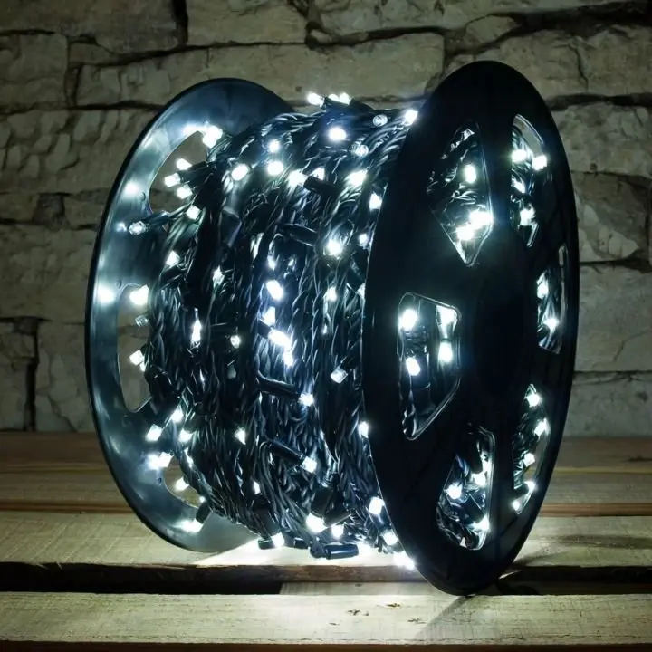 DLED SFNX1110 LED světelný řetěz - 100m, ledově bílá s FLASH, 1000 diod, IP67