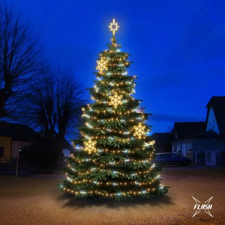 DLED TFS2022W LED světelná sada na stromy vysoké 6-8m, teplá bílá s Flash, dekory EFD05W