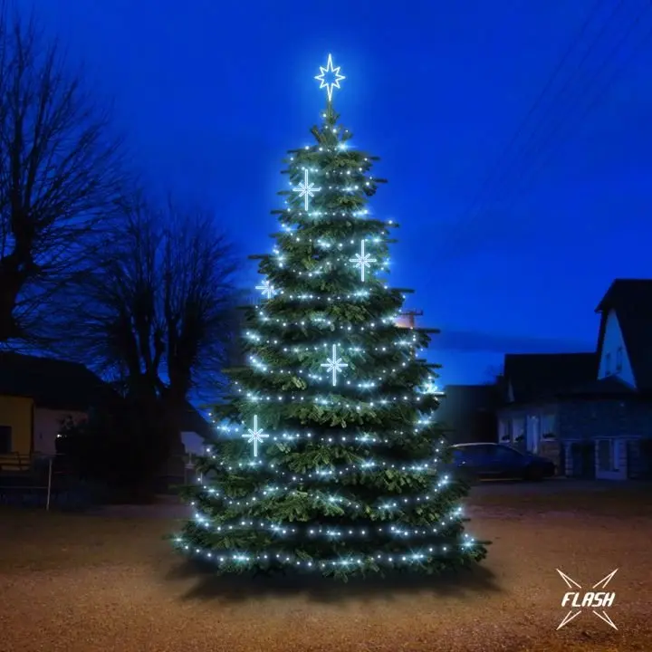 DLED TFS2025 LED světelná sada na stromy vysoké 6-8m, ledová bílá s Flash, dekory EFD15S2