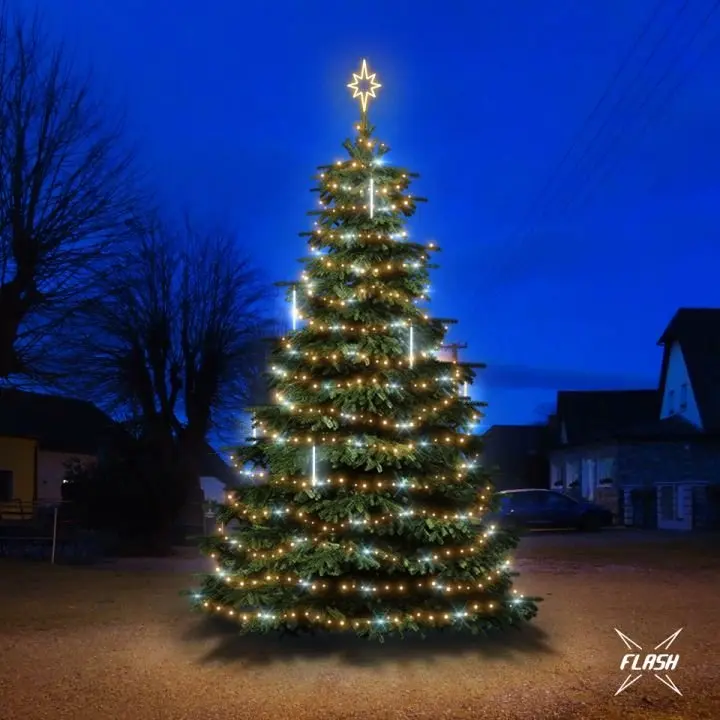 DLED TFS2031W LED světelná sada na stromy vysoké 6-8m, teplá bílá s Flash, s padajícím sněhem