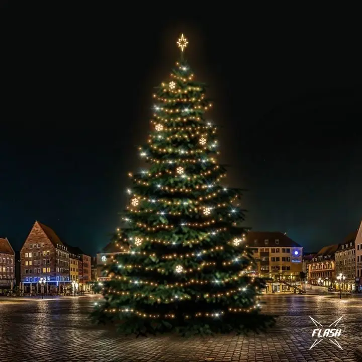 DLED TFS7021W LED světelná sada na stromy vysoké 21-23m, teplá bílá s Flash, dekory EFD02W