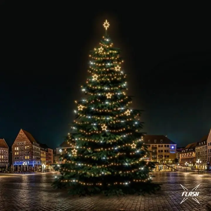 DLED TFS7025W LED světelná sada na stromy vysoké 21-23m, teplá bílá s Flash, dekory 8EFD14W
