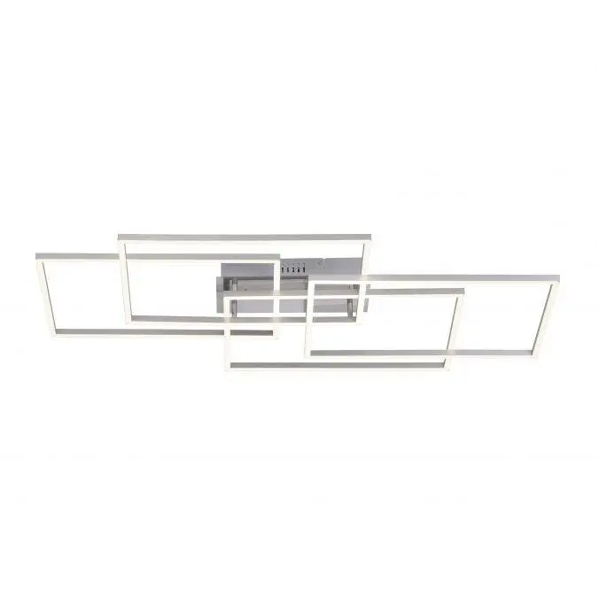 LD 14151-55 IVEN LED stropní svítidlo v barvě oceli v moderním, plochém designu s nastavitelou barvou světla a funkcí stmívání 2700-5000K - LEUCHTEN DIREKT / JUST LIGHT