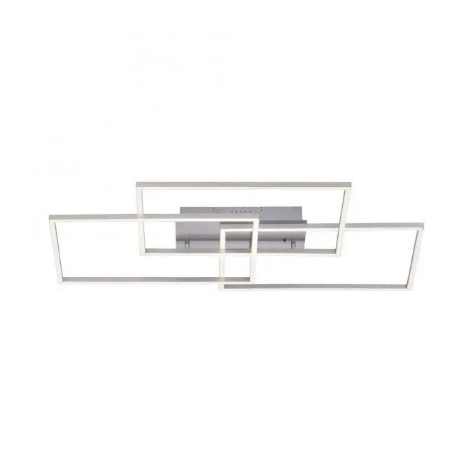 LD 14150-55 IVEN LED stropní svítidlo v barvě oceli v moderním designu a nastavitelou barvou světla 2700-5000K - LEUCHTEN DIREKT / JUST LIGHT