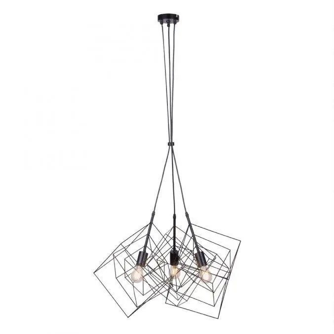 LEUCHTEN DIREKT is JUST LIGHT Závěsné svítidlo v černé barvě s kovovým tělem v trendy retro designu