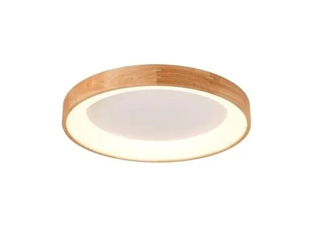 AZZ AZ2698 LED Stropní přisazené svítidlo Azzardo Silvam 65 Top AZ2698 50W 3250lm 3000K IP20 65cm přírodní dřevo/bílá - AZZARDO