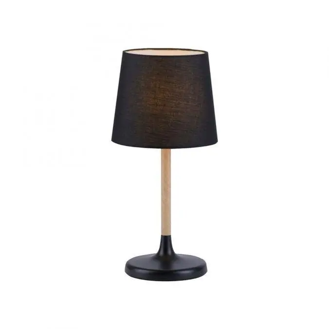 LD 14423-18 NIMA Stolní lampa, látkové stínidlo, černá, dřevo, jednoduché, nadčasové - LEUCHTEN DIREKT / JUST LIGHT
