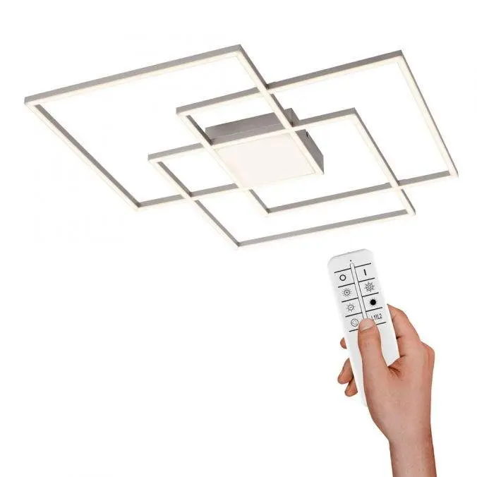 Just Light. Stropní LED svítidlo Asmin, 2700-5000K, ocel, 75 x 75 cm