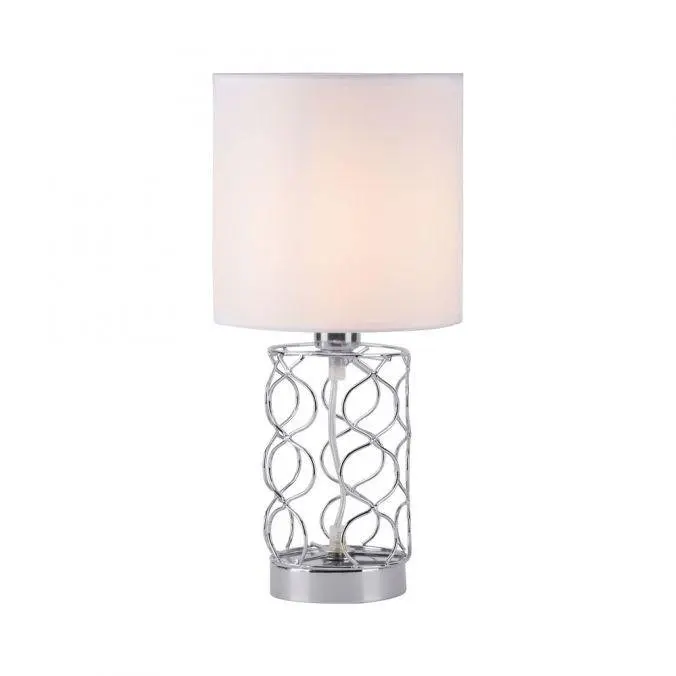 LD 14615-55 DEVA Stolní lampa, Deva, látkové stínidlo, ocel, zakřivené - LEUCHTEN DIREKT / JUST LIGHT