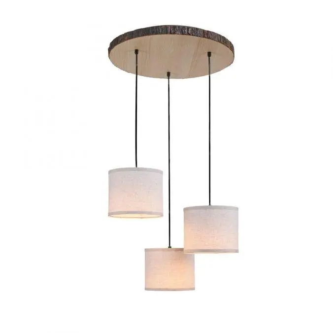 Just Light. Závěsné svítidlo Bark, 3xE27, dekor dřeva, pr. 52 x 120 cm