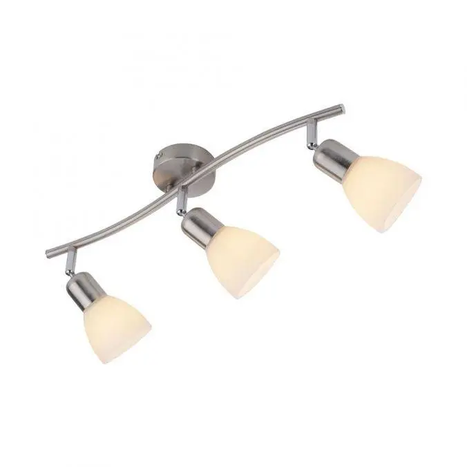 LD 11953-55 KARO Stropní svítidlo, barva ocel, 3x E14, skleněné stínidlo, IP20 - LEUCHTEN DIREKT / JUST LIGHT