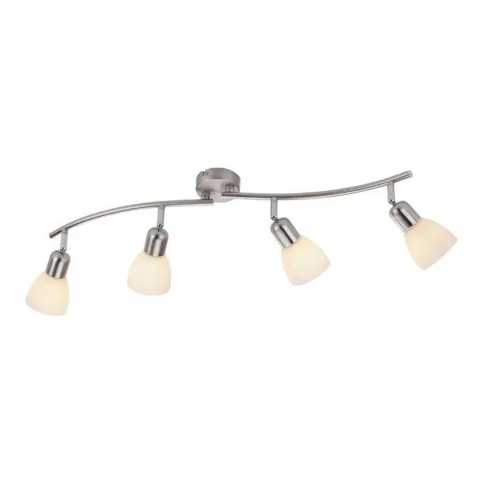 LD 11954-55 KARO Stropní svítidlo, barva ocel, 4x E14, skleněné stínidlo, IP20 - LEUCHTEN DIREKT / JUST LIGHT