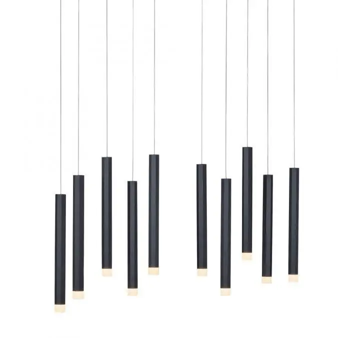 Just Light. Závěsné LED svítidlo Bruno, 3000K, 10x550lm, černá, 89 x 120 cm