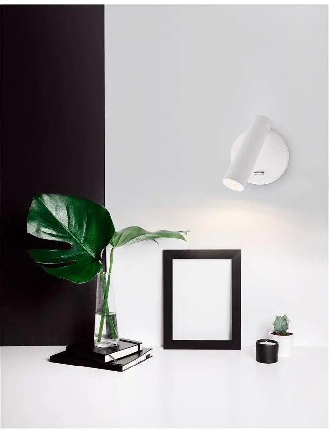 Nova Luce Moderní nástěnná LED lampička Laredo s nastavitelným spotem - 3 W LED, bílá NV 8140521