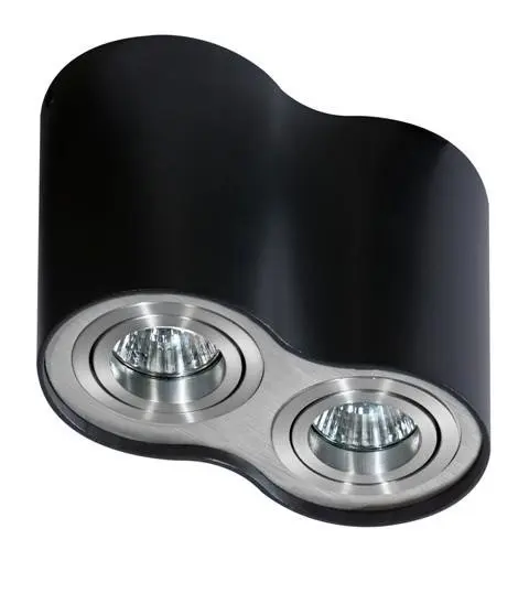 AZZ AZ0782 Stropní bodové přisazené svítidlo Azzardo Bross 2 black/aluminium AZ0782 GU10 2x50W IP20 černo-hliníkové - AZZARDO