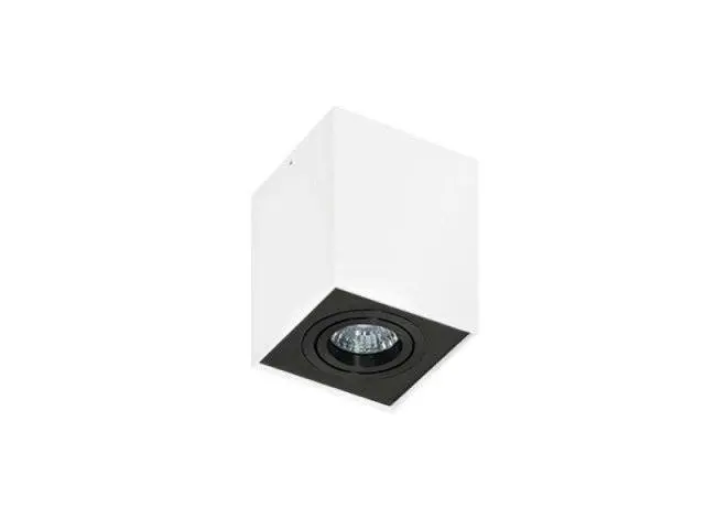 AZZ AZ1439 Stropní bodové přisazené svítidlo Azzardo Eloy 1 white/black AZ1439 GU10 1x50W IP20 9,5cm hranaté bílo-černé - AZZARDO