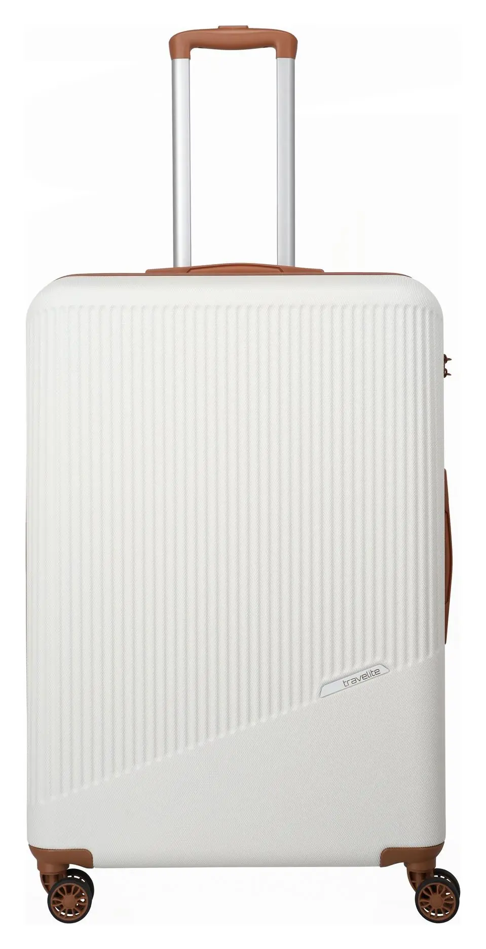 Velký skořepinový kufr na kolečkách Travelite Bali L White/Cognac