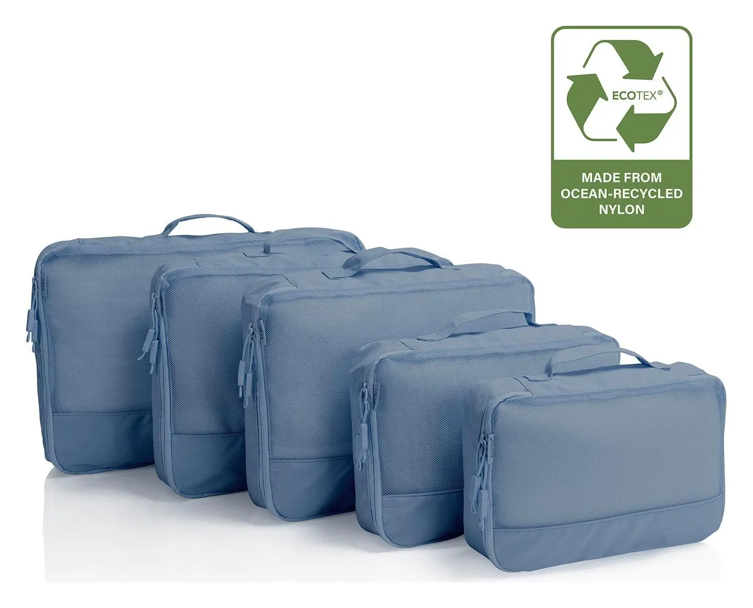 Heys Ecotex Packing Cube 5 Pc Set Blue Ocean