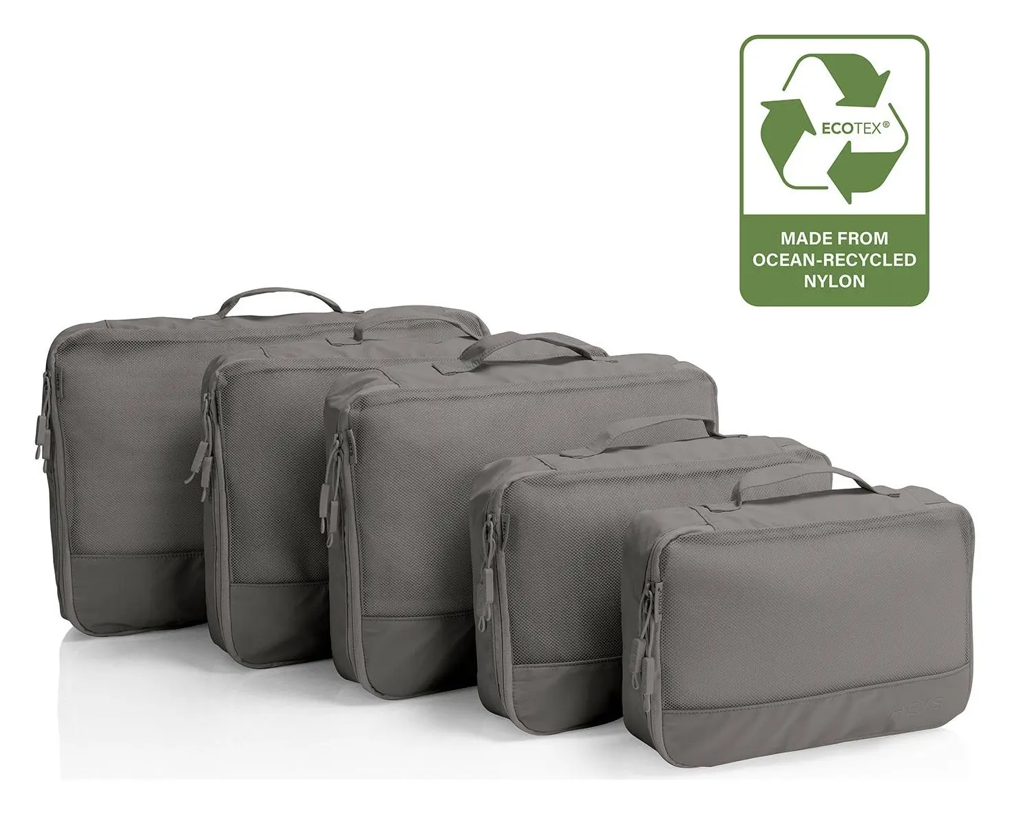 Heys Ecotex Packing Cube 5 Pc Set Grey Stone