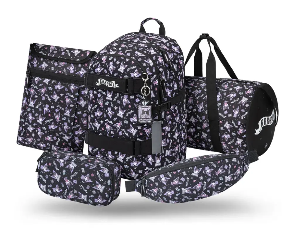 BAAGL SET 5 Skate Kuromi Black: batoh, penál, sportovní taška, ledvinka, obal na notebook GRS