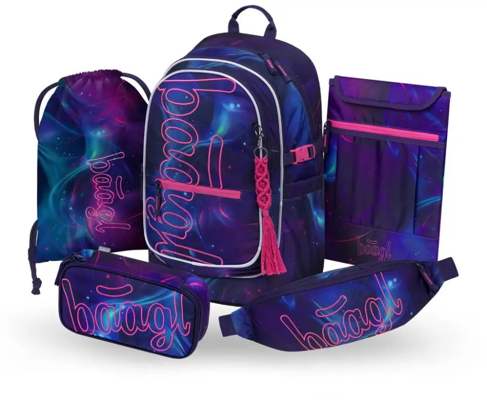 BAAGL SET 5 Core Nova: batoh, penál, sáček, ledvinka, obal na notebook GRS