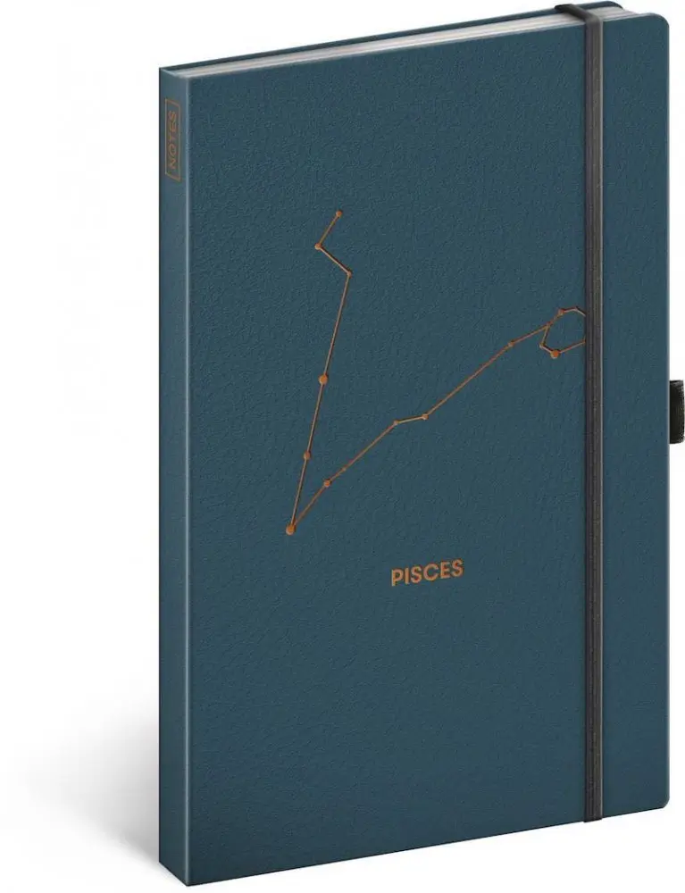 Notes Zvěrokruh - Pisces (Ryby) (linkovaný s gumičkou na uzavření)