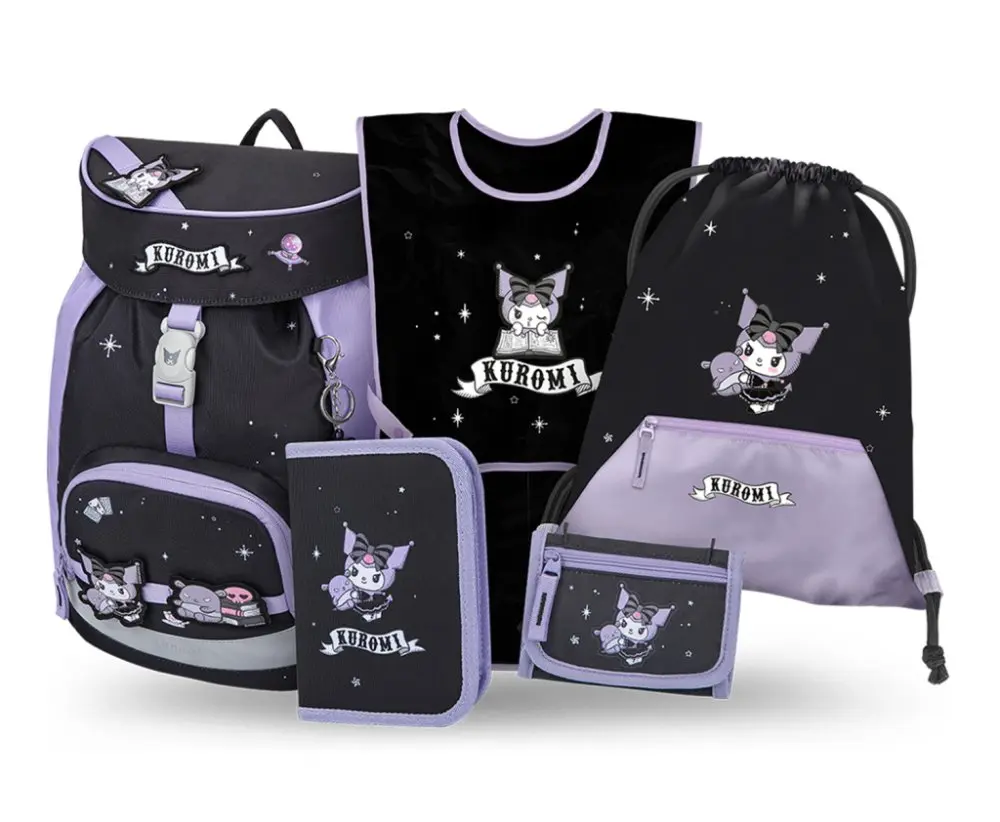 BAAGL SADA 5 Airy Kuromi Fortune Dream: batoh, penál, sáček, zástěra, peněženka GRS