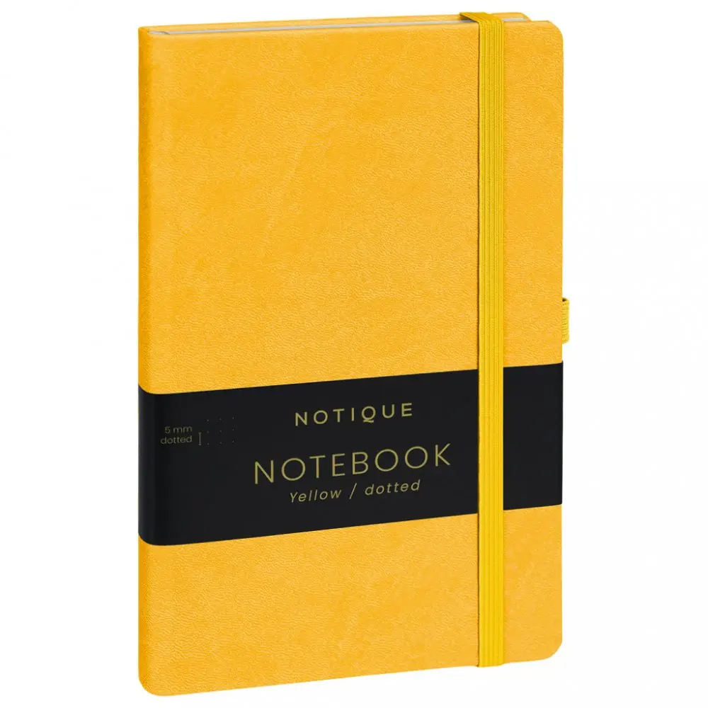 NOTIQUE Notes Žlutý, tečkovaný, 13 × 21 cm