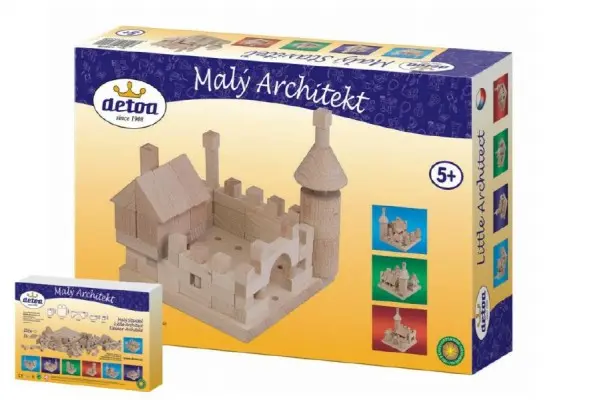 Stavebnice Malý Architekt kostky dřevo 120 ks