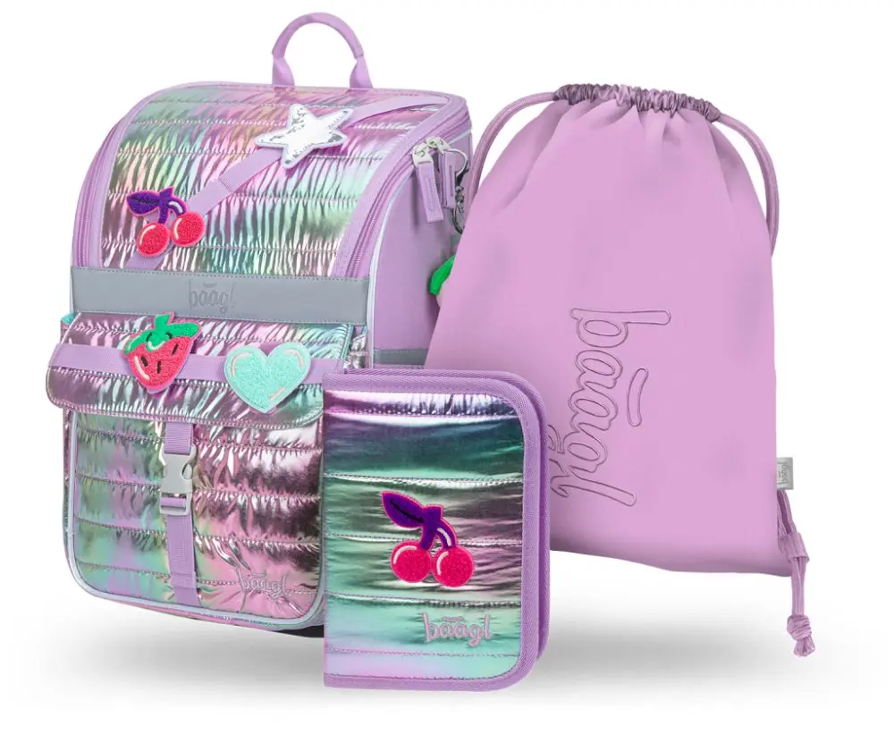 BAAGL 3 SET Zippy Lavender: aktovka, penál, sáček