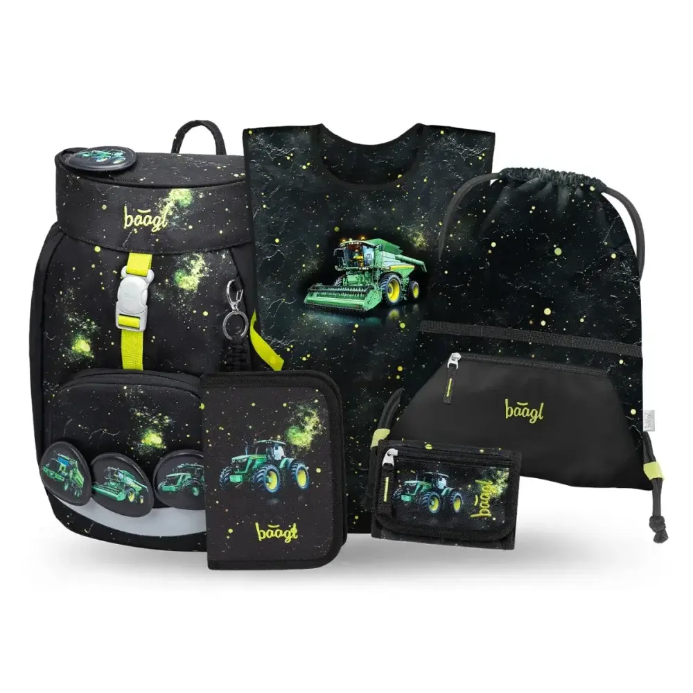 BAAGL SET 5 Airy Traktor: batoh, penál, sáček, zástěra, peněženka GRS