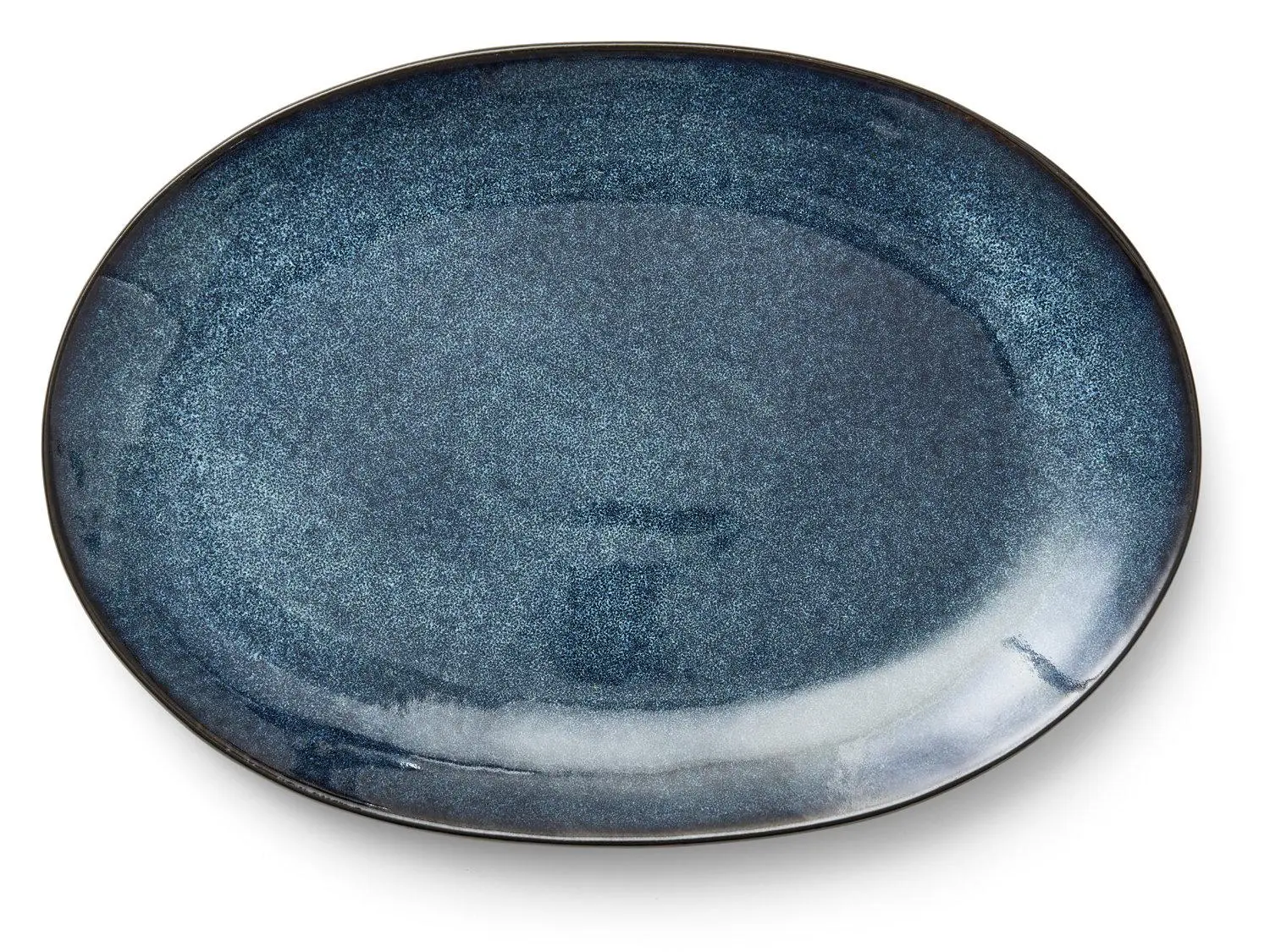 Černý/modrý talíř z kameniny Gastro Dark Blue/Black – Bitz