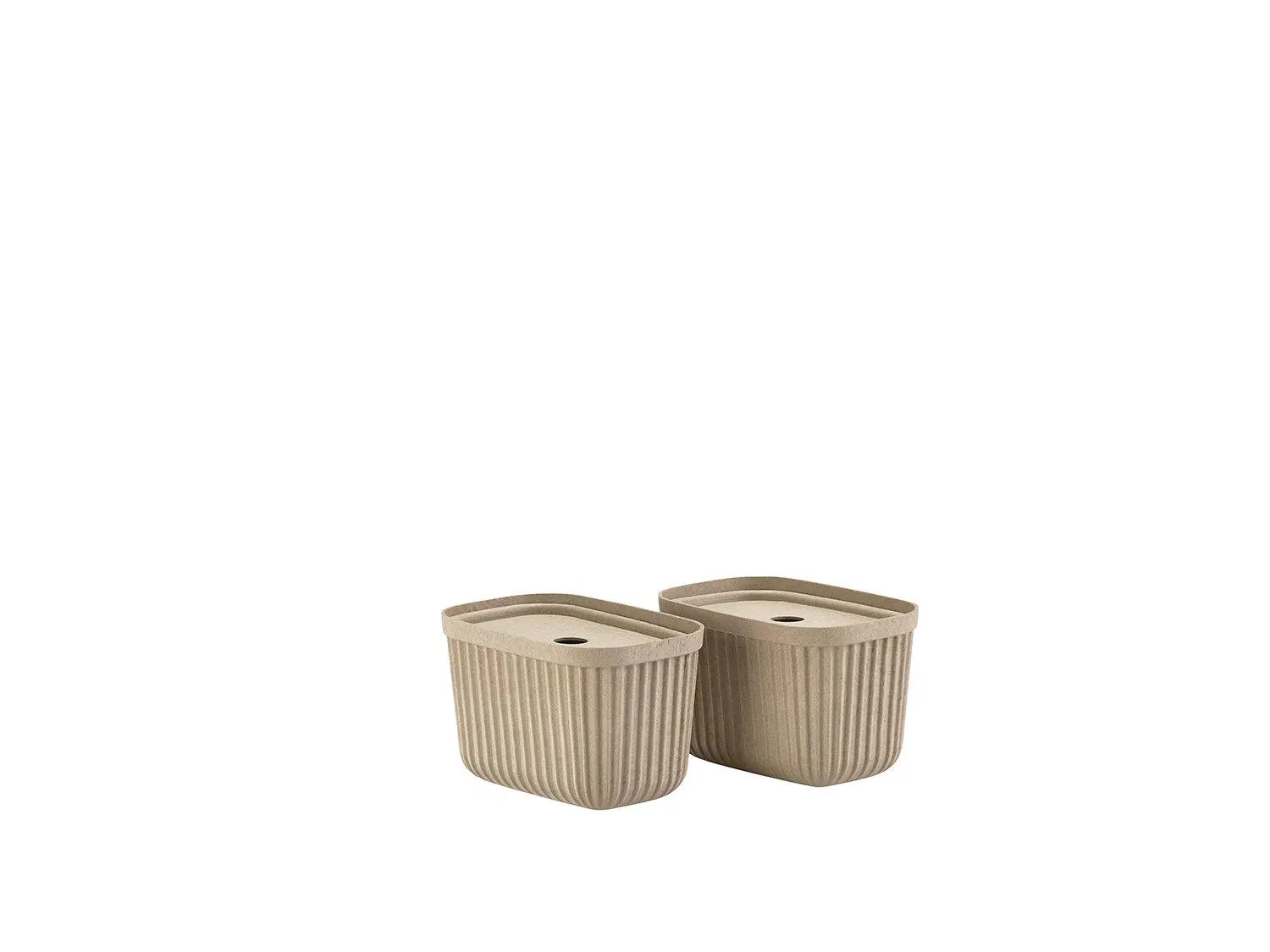 Černé úložné boxy v sadě 2 ks s víkem 32x23x20,5 cm Pulp – Zone