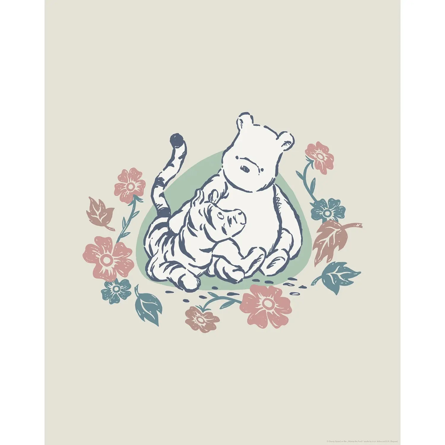 Komar Plakát Disney Winnie the Pooh Flowers and Friends 40 cm x 50 cm