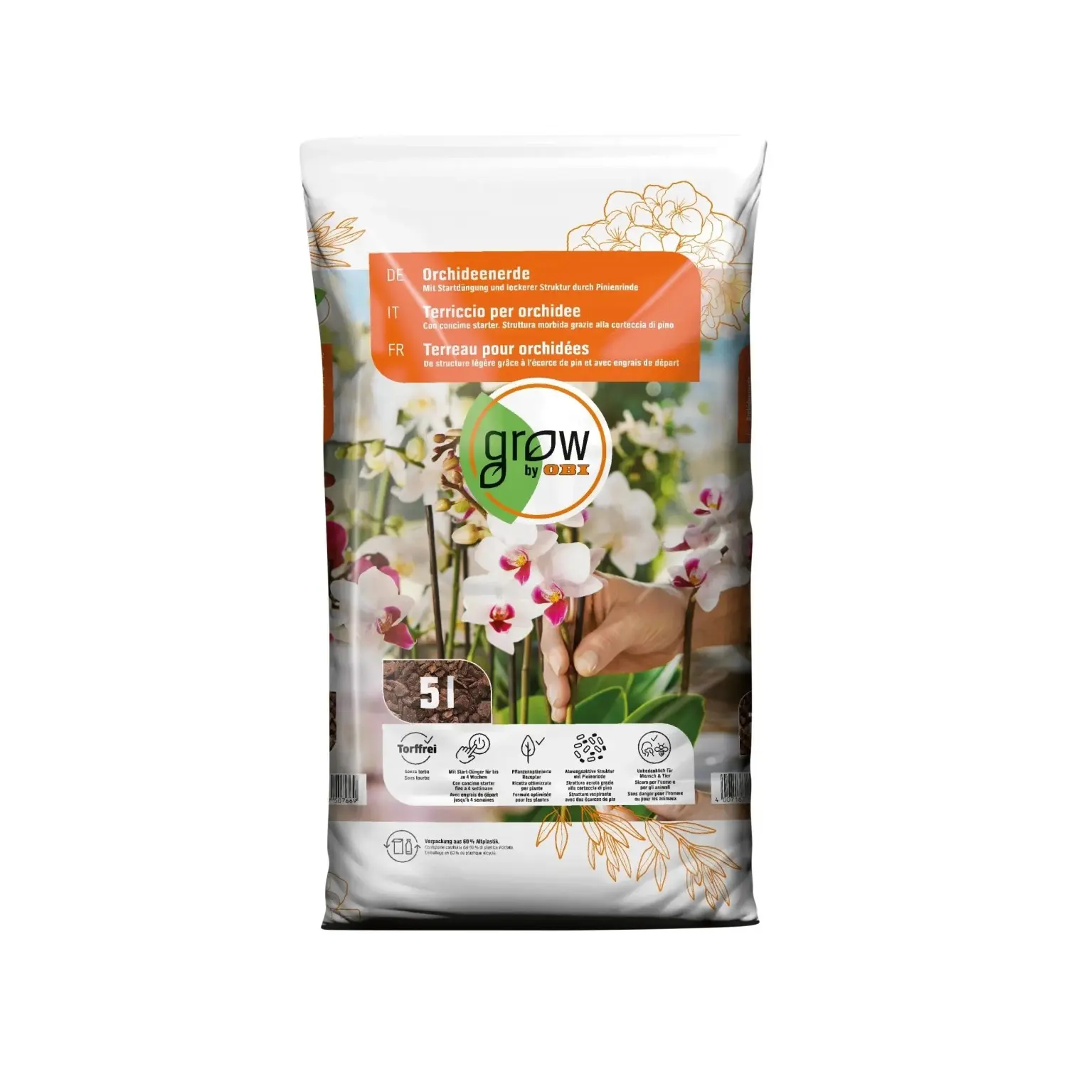GROW by OBI Substrát pro orchideje 5 l